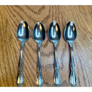 Set of 4 Oneida Community  Chatelaine Teaspoons   stainless flatware 6 "